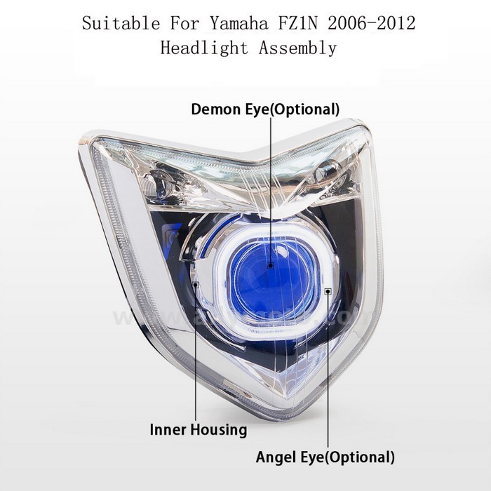 031 Headlight Yamaha Fz1N 2006-2012 Front Lights Angel Halos Eyes-4